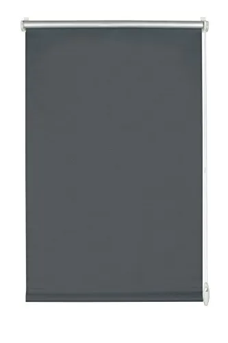 Gardinia EASYFIX Thermo-Rollo mit Thermo-Rückseite zum Klemmen oder Kleben, Höchste Lichtreflektion, Energiesparend, Lichtundurchlässig, Alle Montage-Teile inklusive, Schiefer, 45 x 150 cm (BxH), 31181