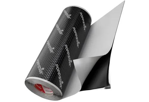 Poppstar Dämmunterlage, selbstklebend (1-St) - Hochwertige Alubutyl-Dämmmatte für effektive Isolierung. Mit 1 Rolle (5m x 40cm) ist sie ideal für vielfältige Anwendungen und sorgt für eine einfache Montage.