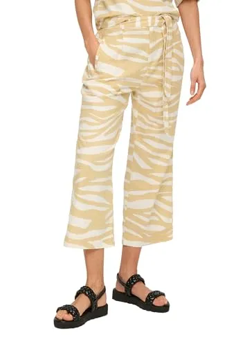 s.Oliver Culotte aus Leinenmix Beige - Hoher Bund & Rüschen - Damen-Hosen mit Regular Fit und Wide Leg. Der hohe Bund mit Rüschen und der Gummizug sorgen für optimalen Tragekomfort und Stil.