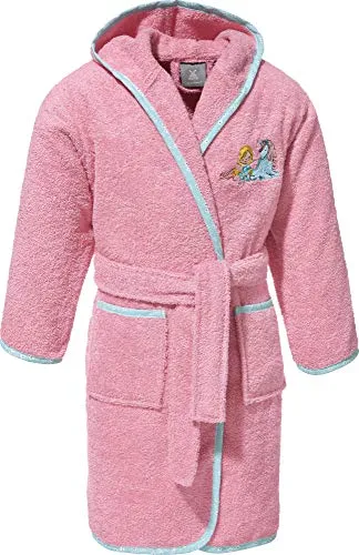 Erwin Müller Kinderbademantel mit Kapuze - Bademantel für Kinder in Rosa, aus hochwertigem 100% Baumwoll-Frottier, ideal für nach dem Baden und mit praktischer Kapuze für zusätzlichen Komfort.
