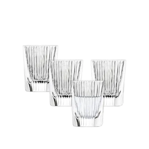 Schott Zwiesel Fave Schnapsgläser (4er Set), moderne Schnapsgläser mit Reliefrillen und Cut outs, Kristallgläser spülmaschinengeeignet (Art. Nr. 124302), Kristall