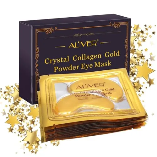 P-Beauty Crystal Collagen Gold Augenpads | Anti-Aging & Anti-Falten Feuchtigkeitsmaske | Luxuriöse Pflege für strahlende Augen | Augenmaske | Gel | 2xPack 10 Paar | (20 Stück)