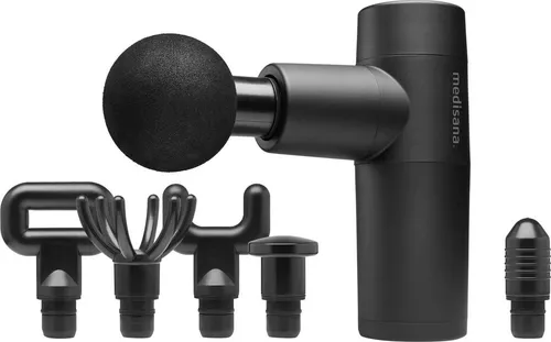MEDISANA 88986 MG 150 - Mini Massage Gun für Tiefengewebsmassage, 5 Vibrationsstufen und 6 Aufsätze für optimale Muskelregeneration