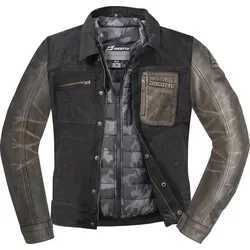 Bogotto Bullfinch Motorradjacke, schwarz, Größe M - Motorradjacke aus Leder und Textil im Used Look, mit 2 in 1 Kragen und verstellbarem Saum für optimalen Tragekomfort.