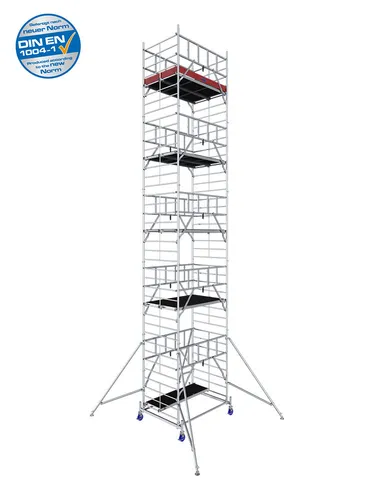 KRAUSE ProTec XXL AH 11,30 m - Breitaufbau Alu-Fahrgerüst - Leiter & Treppe: Robustes Alu-Fahrgerüst mit neuer Norm DIN EN 1004-1, ideal für sichere Arbeiten in der Höhe.
