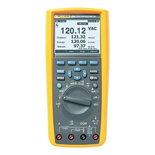 Fluke Multimeter 289 True RMS - Multimeter für präzise Messungen bis 1000 V und 10 A, mit Datenlogger für bis zu 10.000 Messwerte und Temperaturmessung. Ideal für Profis in der Elektrotechnik.