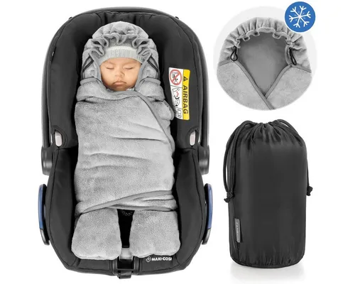 Zamboo Baby Einschlagdecke mit Füßen - Winter - Decken & Auflagen für Kinderwagen, gefütterte Teddy-Fleece Decke für kalte Tage, passend für alle Babyschalen mit praktischen Knöpfen und Einzel-Füßen für optimalen Schutz und Komfort.