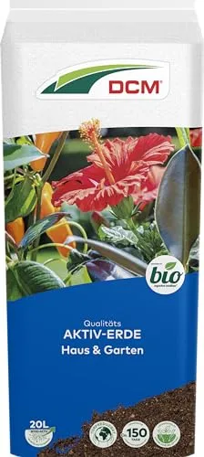 DCM AKTIV Erde Haus & Garten - Spezialerde - Universalerde - Gartenerde - Mit organischem Dünger - Mit Mykorrhiza-Pilzen - Torfreduzierte Pflanzenerde - Bio - 20 L