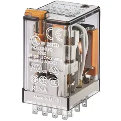 Finder 553490240040 Miniatur-Realais mit Steckanschlüssen, 4 Wechsler, 7 A, Spule 24 V DC