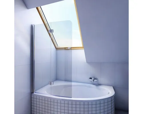 Badewannenabtrennung Faltwand 2-teilig 140x100 cm aus gehärtetem Glas - Praktische Duschabtrennung für Ihr Badezimmer, gefertigt aus 5 mm gehärtetem Glas. Ideal für platzsparende Lösungen und einfache Handhabung. Inklusive Dichtungen und 2 Jahre Herstellergarantie.