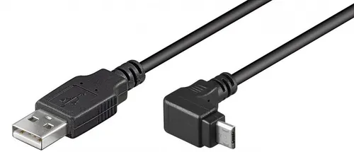 USB 2.0 Hi-Speed Kabel A Stecker Micro B Stecker 90° Winkel schwarz - Länge: 1,80 m
