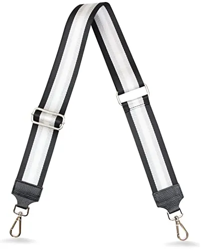 Verstellbarer Schultergurt 75-120cm Schulterriemen in Silberoptik 5cm breit, braun