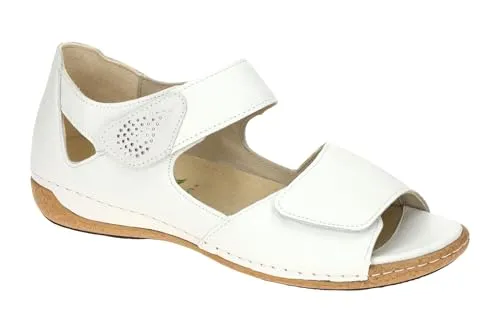 Waldläufer Sandalette Heliett in Weiß, Gr. 43 - Leichte Sandalette mit herausnehmbarem Fußbett für individuelle Anpassung. Ideal für den Alltag, kombiniert elegantes Design mit hohem Tragekomfort und flexibler Gummisohle.