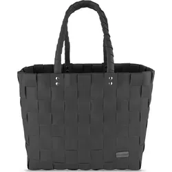 normani Einkaufskorb aus Kunststoff, 20 l, pflegeleichter Flechtkorb in Rosa/Schwarz