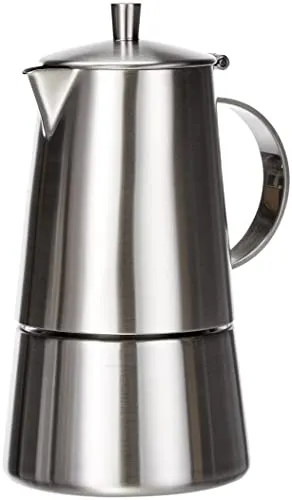 Cilio Espressokocher MODENA, Edelstahl – 4 Tassen, Induktionsgeeignet - Espressokocher für alle Herdarten, inkl. Induktion. Hochwertiger Edelstahl, spülmaschinengeeignet und ideal für Kaffeeliebhaber. Perfekte Geschenkidee für jeden Anlass.