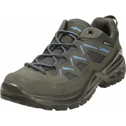 Lowa SIRKOS EVO GTX LO Herren (Graphit/Blau) - 42 EU - Wanderschuhe für Herren mit robustem Veloursleder und atmungsaktivem Goretex, ideal für vielseitige Outdoor-Aktivitäten und jeden Wetterbedingungen.