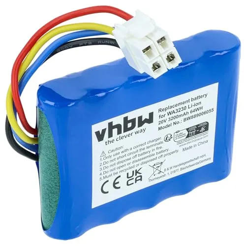 vhbw Akku Ersatz für Scheppach AK4.0-RC-20Li, 7913001716 für Rasenroboter Rasenmäher (3,2Ah, 20V Li-Ion)