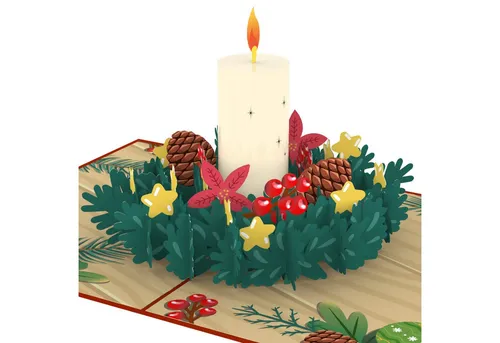 papercrush Weihnachtskarte Adventskranz Pop-Up Karte