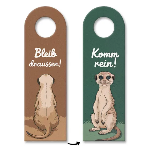 Bleib draussen Komm rein Erdmännchen Türhänger