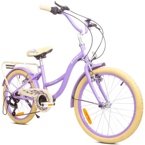 Sun Baby Mädchenfahrrad 20 Zoll Flower Bike - Straßenfahrrad für Kinder, ideal für Mädchen von 6-10 Jahren mit verstellbarem Sattel und Lenkern für optimalen Komfort und Sicherheit beim Fahren.