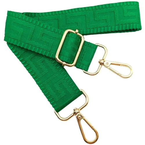 Verstellbarer Schultergurt für Taschen Smaragdgrün, Taschengurte zum Wechseln, Taschengurt Breit mit Karabiner Gold, 80-130 cm Tragegurt Tasche für Damen Schulterriemen, Handtasche, 3.8cm, 1317