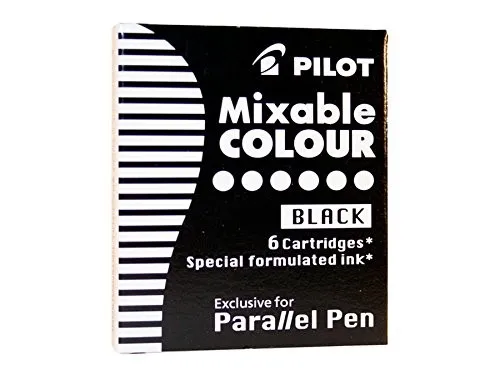 PILOT Tintenpatronen für Füllhalter Parallel Pen schwarz (6 Patronen)