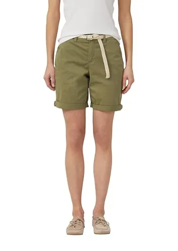 s.Oliver Bermuda Shorts mit geflochtenem Gürtel - Bequeme Bermuda Shorts aus Baumwollstretch mit Regular Leg und mittelhohem Bund. Der geflochtene Gürtel und die besondere Waschung setzen stilvolle Akzente.