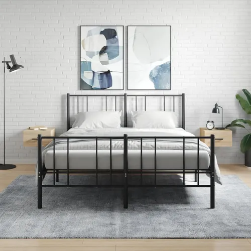 furnicato Nachttisch Wand-Sonoma-Eiche 35 x 35 x 20 cm (2-St)