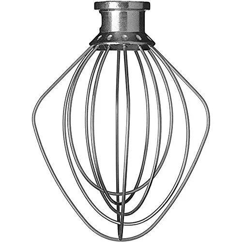 KitchenAid Schneebesen für mittelgroße Küchenmaschinen 5K452WW - Schneebesen aus robustem Edelstahl mit Aluminiumkopf, optimal für mittelgroße Küchenmaschinen mit kippbarem Motorkopf, ideal zum perfekten Schlagen von Eischnee und Sahne.