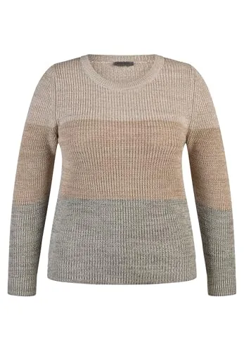 Rundhalspullover RABE Damen Gr. 42 macchiato - Stylischer Pullover für Frauen von RABE mit taillenbedeckendem Schnitt und elegantem Intarsienmuster. Ideal für kühle Tage dank atmungsaktiver Strickqualität.