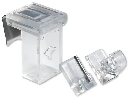 dekondo Fensterhaken Dekohaken Dekoklipp mit unterschiedlichen Aufsätzen, weiß, für einen Klemmbereich (Rahmenstärke des Fensters/Fensterdicke) von 10-27 mm, (10-St), oben 