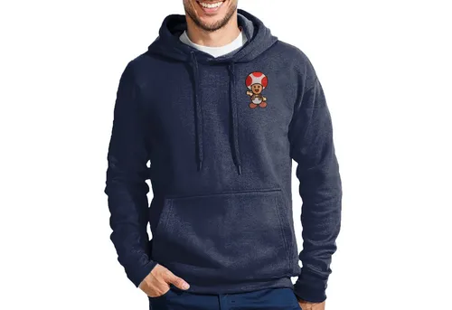 Blondie & Brownie Toad Patches Hoodie für Retro Gaming Fans - Lässiger Hoodie mit Toad-Motiv für stilbewusste Gamer. Hergestellt aus hochwertigem Baumwollmix bietet er optimalen Komfort und eine perfekte Passform. Ideal für Freizeit und entspannte Stunden!