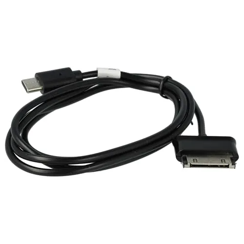 vhbw USB-C-Kabel kompatibel mit Samsung Galaxy Tab 10.1 GT-P7501, Note LTE GT-N8020, Tab 10.1 GT-P7500 Tablet - Datenkabel, 100cm Schwarz