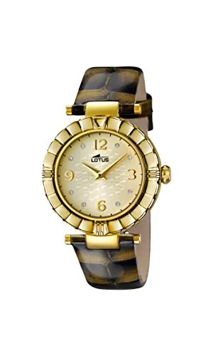 Lotus Damen Analog Quarz Uhr mit Leder Armband 15912/6