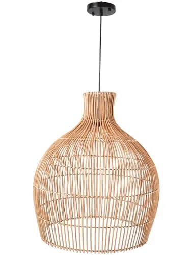 VIVANNO Deckenlampe Rattan 50x55 cm in beige von VIVANNO
