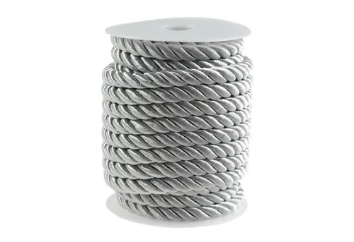 maDDma 10m Kordelschnur glänzend gedreht ca. 8-10 mm Seil, silber