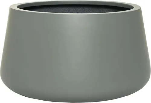 VIVANNO Pflanzentopf Gordo 21x32 cm - Garten-Zubehör: Frostsicherer, bauchiger Fiberglas-Blumentopf in trendigem Zementgrau - ideal für große Pflanzen, sowohl für Innen als auch Außen geeignet.