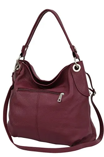 AMBRA Moda Damen echt Ledertasche Handtasche Schultertasche Beutel Shopper Umhängtasche GL012