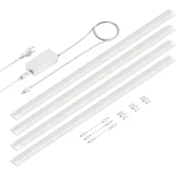 ledscom.de LED Unterbau-Leuchte SIRIS weiß matt, flach, 90cm, je 1044lm, weiß 4er Set