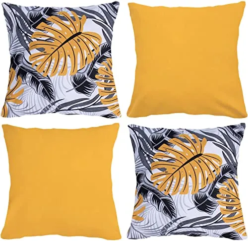 Amilian 4er Set; Dekokissen mit Füllung, Dekoratives Kissen; Zierkissen mit Kissenbezug; Kopfkissen; Sofakissen für Schlafzimmer, Wohnzimmer, Kinder Deko, Kissenhülle 40x40 cm 16x16 inch; Set 17