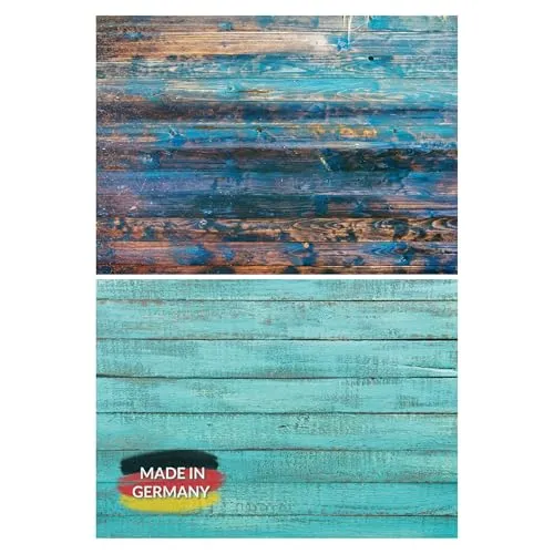 Lens-Aid Fotohintergrund Flatlay für Foodfotografie und Studio, Holz-Design, 84 x60 cm, Spezialbeschichtung, abwischbar