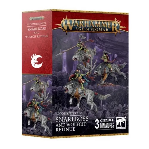 Games Workshop Warhammer Age of Sigmar Gloomspite Gitz Snarlboss and Wolfgit Retinue - Spielzeugfiguren für das Warhammer Age of Sigmar System, einzigartiges Modell mit detailreicher Gestaltung für leidenschaftliche Sammler und Spieler.