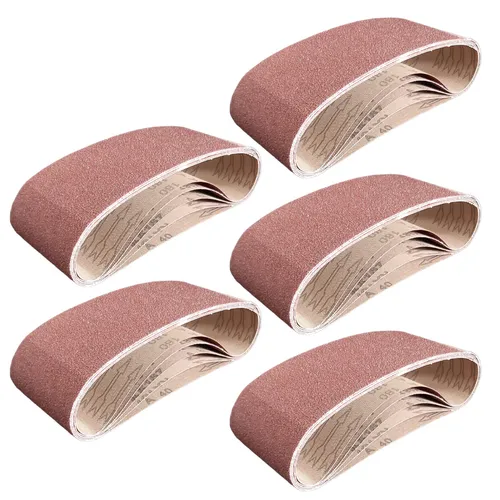 Gewebe-Schleifbänder 100x610 mm - Mix Korn K40/60/80/120/180 - 25 langlebige Gewebe-Schleifbänder für Bandschleifer, ideal für Holz- und Metallbearbeitung sowie für Entgradarbeiten. Perfekt für groben Vorschliff bis feinen Endschliff.