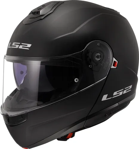 LS2 STROBE II Klapphelm Motorrad, Matt Black, L - Modularer Motorradhelm aus KPA-Polycarbonat, UV- und kratzfester Sonnenschutz, mit schneller Mikroschnalle und ECE 22.06 Zulassung für maximale Sicherheit.