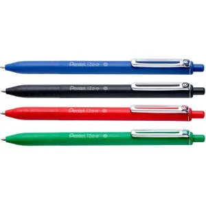Pentel Kugelschreiber iZee, BX470-4, Gehäuse sortiert, Schreibfarbe sortiert, 4 Stück