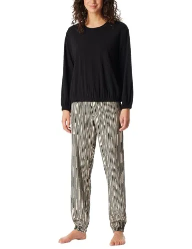 Schiesser Damen Schlafanzug lang aus Modal - Bequemes Loungewear Set - Hochwertiger Damen Schlafanzug aus Modal für optimalen Tragekomfort. Ideal für entspannte Nächte und gemütliche Tage.