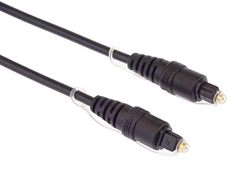 PremiumCord Optisches Audiokabel Toslink 5m, Toslink Stecker auf Stecker, Digitalkabel für Stereoanlage HiFi Sounbar TV, HQ Audio, vergoldet, Farbe schwarz