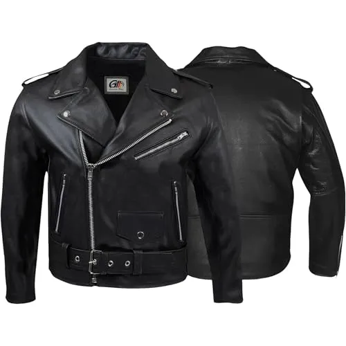 German Wear Motorradjacke Rockerjacke Chopper Lederjacke Brando Retro vintag 60