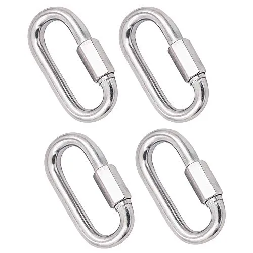 Stück M8 Kettenglied Karabiner Edelstahl, Rapid-Glied Schraubkarabiner für Zuhause, Camping, Klettern, Wandern, Reisen, 500kg Tragkraft 4
