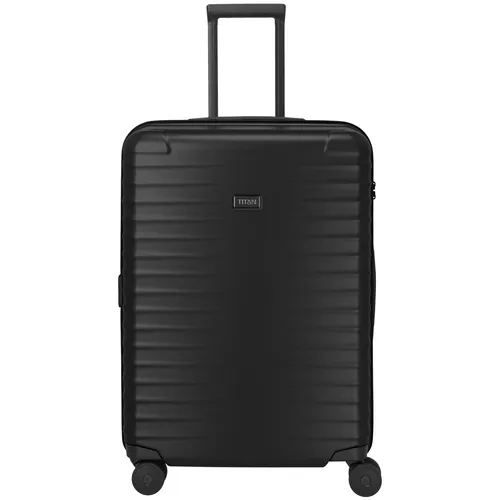 TITAN Upgrade Trolley M+ 4-Rollen Nightshade black - Trolley mit 80-Liter-Volumen, robuster Polycarbonat-Hülle und cleverer Innenaufteilung. Ideal für Reisen mit viel Gepäck – Made in Germany mit 10 Jahren Garantie.
